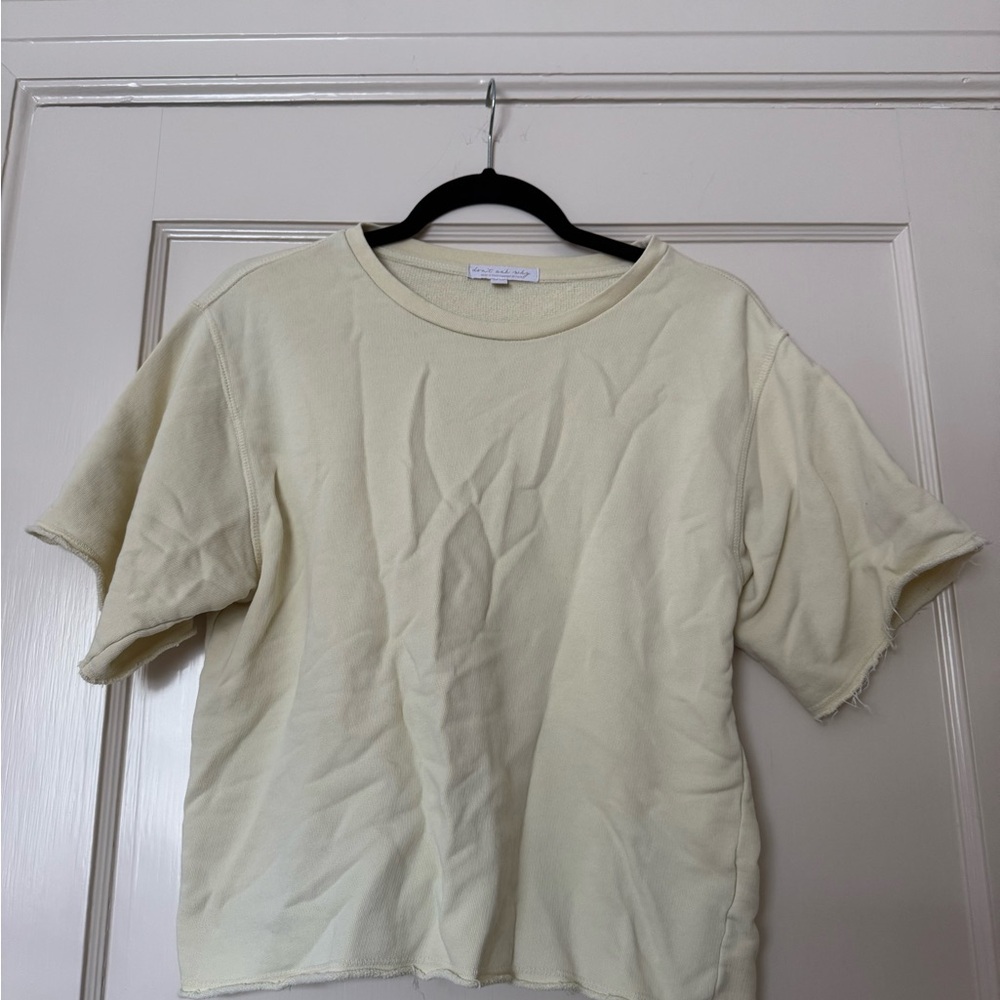 Aerie Cream Short Sleeve Tee